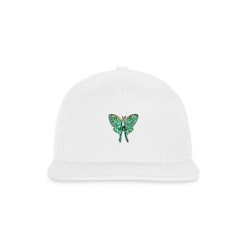 Luna Moth Green And Gold - Snapback Baseball Cap - white - Front