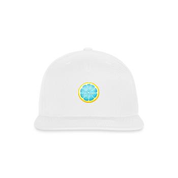 Blue Lemon Slice - Snapback Baseball Cap - white - Front