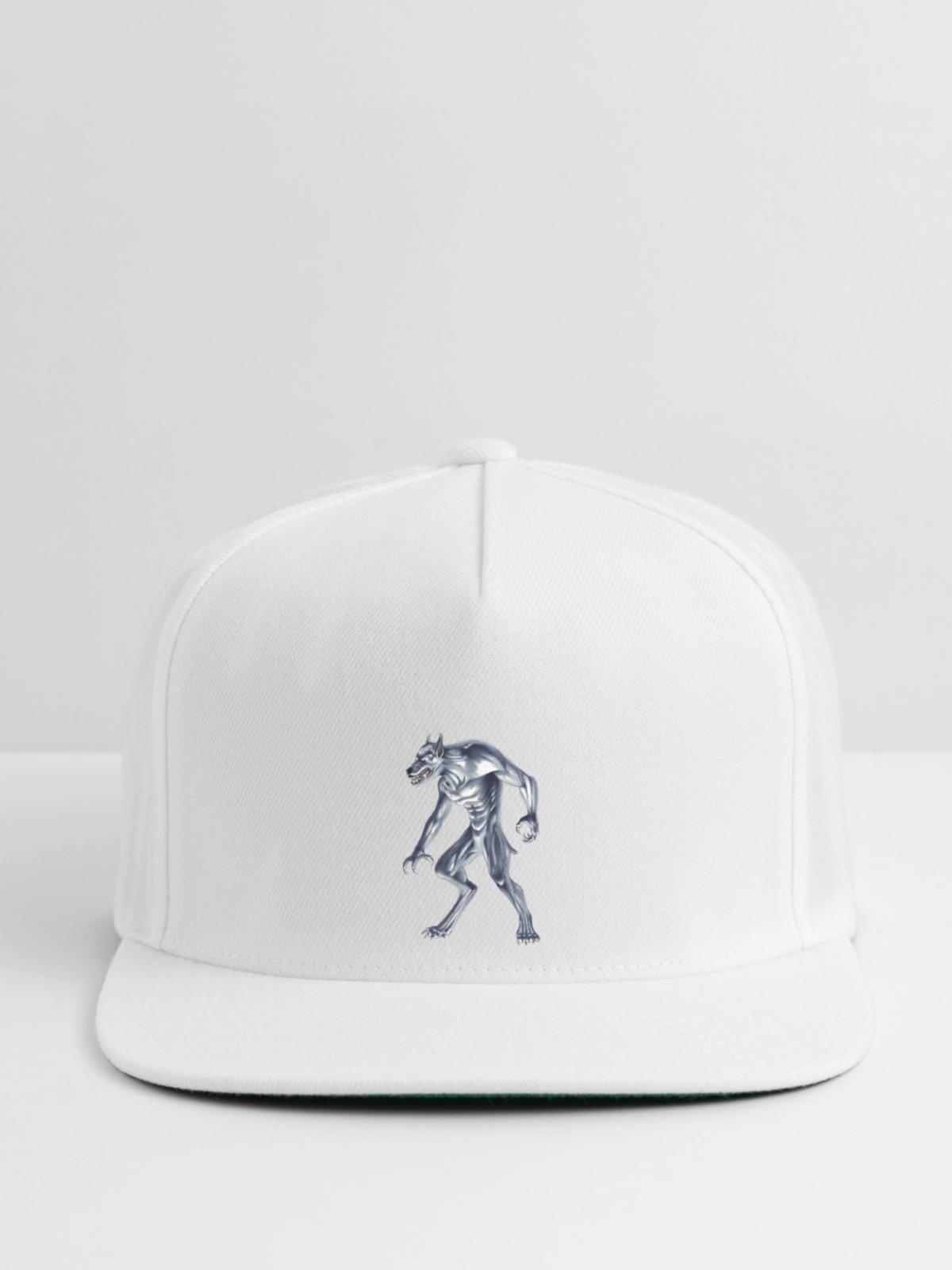 Dogman Cryptid Beast - Snapback Baseball Cap - white - Front