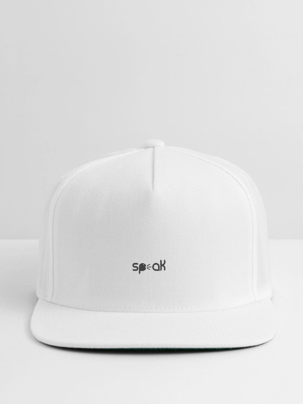 speak - Snapback Baseball Cap - white - Front