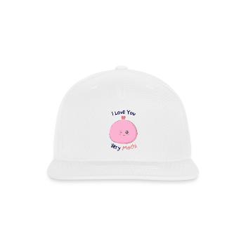 I love you very mochi | funny love pun - Snapback Baseball Cap - white - Front