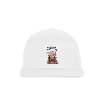Elephant Lazy Day Perfect Day Comfy Chair - Snapback Baseball Cap - white - Front
