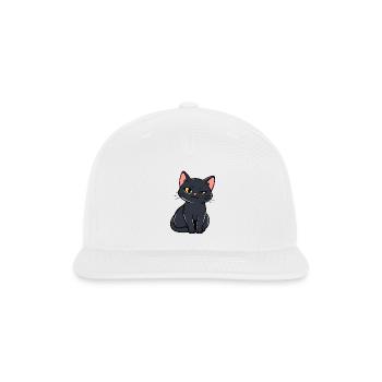 The Quirky Black Cat - Snapback Baseball Cap - white - Front