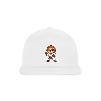 Cute sloth karate cartoon martial arts kids - Snapback Baseball Cap - white - Front
