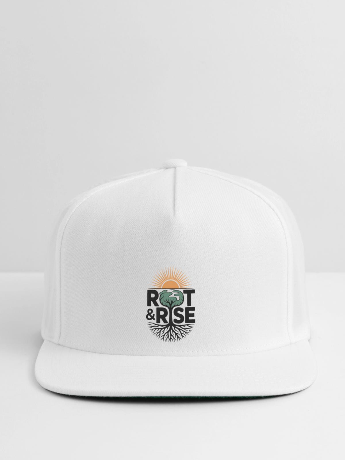 Root & Rise: Sunburst Tree - Snapback Baseball Cap - white - Front