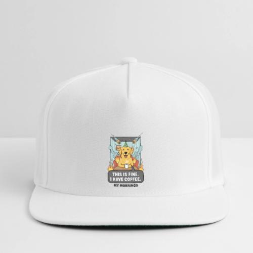 🔥 Funny Dog Meme “This Is Fine, I Have Coffee” - Snapback Baseball Cap