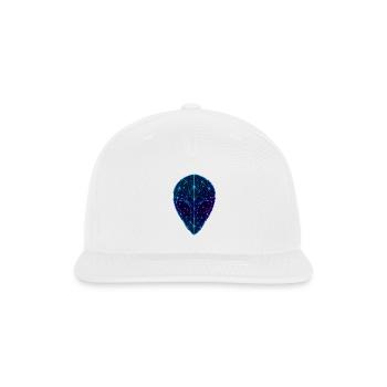 Neon Geometric Alien Face - Snapback Baseball Cap - white - Front