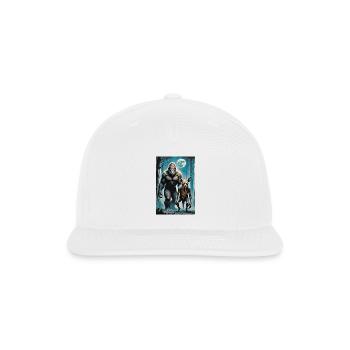 Bigfoot and chupacabra forest walkers full moon  - Snapback Baseball Cap - white - Front