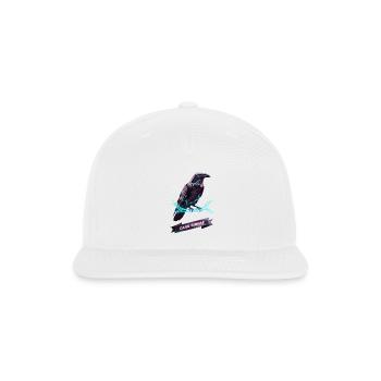 Cyberpunk Raven Art – Dark Signae, Digital Crow - Snapback Baseball Cap - white - Front