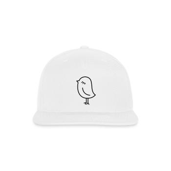 Cute Sparrow Chick – Tweeting Birdie - Snapback Baseball Cap - white - Front