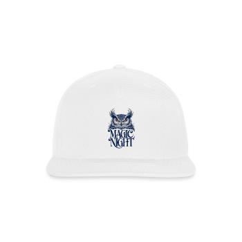 -mystical-snow-owl-with-glowing-amber-eyes-perc - Snapback Baseball Cap - white - Front