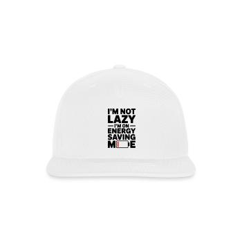 Funny lazy - Snapback Baseball Cap - white - Front