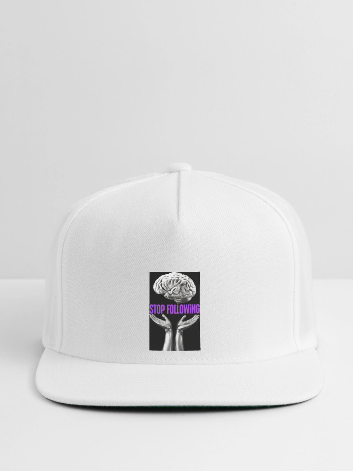 Stop Following Brain Hands - Snapback Baseball Cap - white - Front