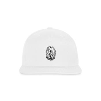 Moonlit Hooded Wanderer in Floral Frame - Snapback Baseball Cap - white - Front
