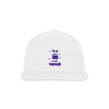 Live Your Head: Neon Glitch Brains - Snapback Baseball Cap - white - Front
