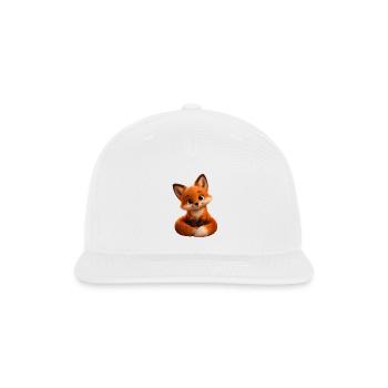 Whimsical Fox Cub - Snapback Baseball Cap - white - Front