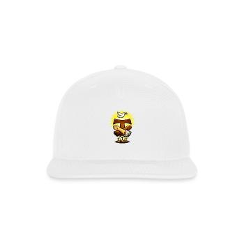 St. Francis of Assisi Tau Cross Hug: Dove and Dawn - Snapback Baseball Cap - white - Front