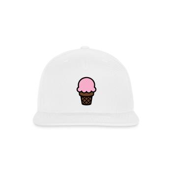 Ice Cream Cone Icon - Snapback Baseball Cap - white - Front