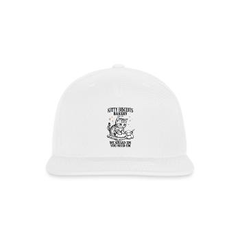Whiskered Kitten Baker on Dough - Snapback Baseball Cap - white - Front