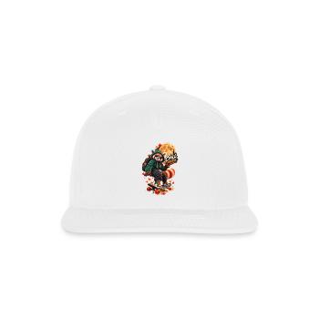 Red Panda Chill Mode Skate - Snapback Baseball Cap - white - Front