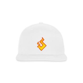 Geometric Zigzag Flame - Snapback Baseball Cap - white - Front