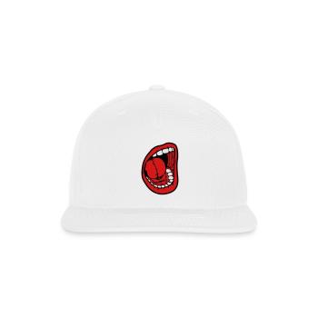 Screaming open mouth - Snapback Baseball Cap - white - Front