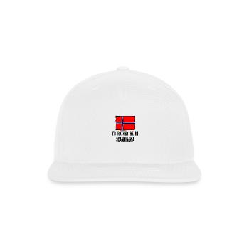 I'd Rather Be In Scandinavia - Snapback Baseball Cap - white - Front