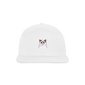 Rag doll Cat face unhappy - Snapback Baseball Cap - white - Front