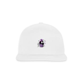 Black Halloween Skull Cupcake - Snapback Baseball Cap - white - Front