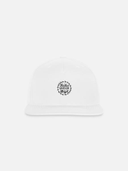 Thankful Grateful Blessed - Snapback Baseball Cap - white
