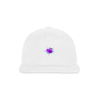 Cat face in paint - Snapback Baseball Cap - white - Front