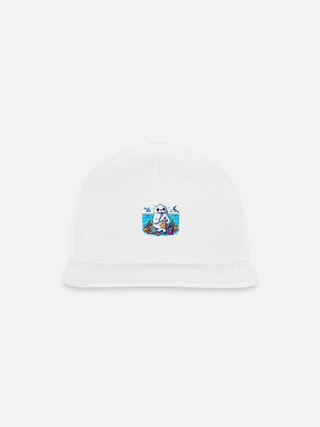 Seals eating cake - Snapback Baseball Cap - white