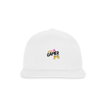 Just A Gamer - Snapback Baseball Cap - white - Front