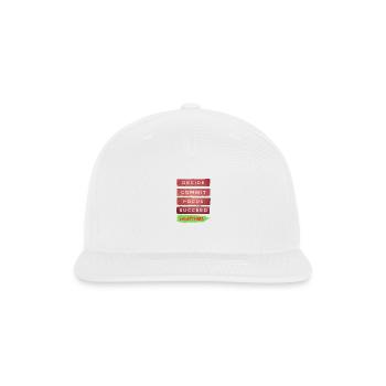 Printed with motivational quote everything - Snapback Baseball Cap - white - Front