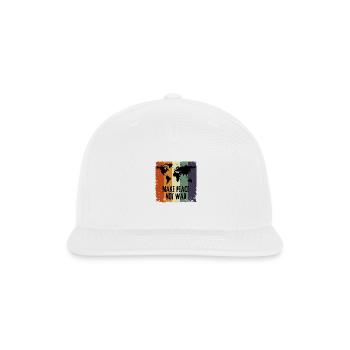 Make Peace Not War World Map - Snapback Baseball Cap - white - Front