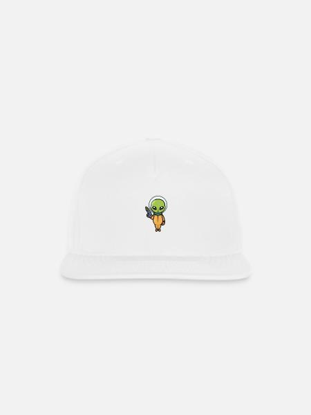 Alien holding laser - Snapback Baseball Cap - white