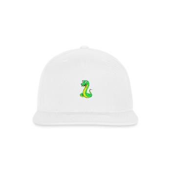 Disgusted Serpent: A Snaky Expression - Snapback Baseball Cap - white - Front