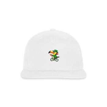 Cute Toucan Cycling Design Colorful & Quirky Touch - Snapback Baseball Cap - white - Front