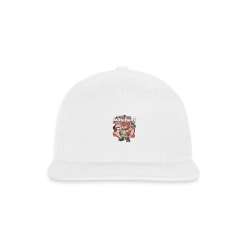 "Grumpy Bear Morning Brew" 🐻☕️ - Snapback Baseball Cap - white - Front