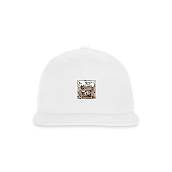 Cat, Mondays? More Like Meh-days - Snapback Baseball Cap - white - Front