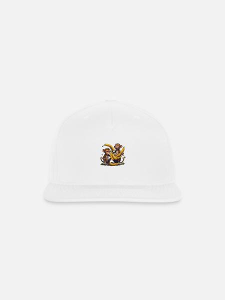 monkey play with banana - Snapback Baseball Cap - white