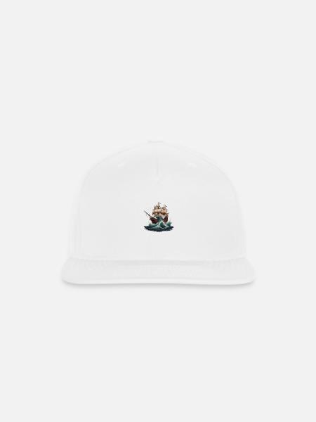 a_fantastical_picture_of_a_giant_octopus - Snapback Baseball Cap - white