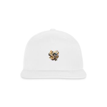 Elegant Gold and Black Baroque Floral Ornament - Snapback Baseball Cap - white - Front