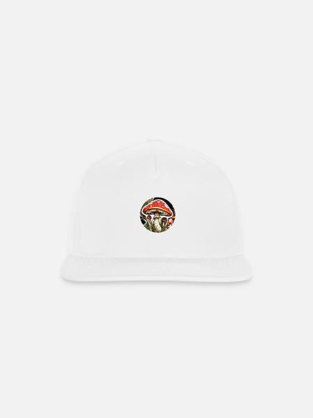 Mushroom - Snapback Baseball Cap - white