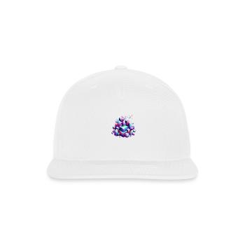 Holographic Geometric Shapes - Snapback Baseball Cap - white - Front