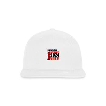 Make Your Voice Count 2024 Vote - 2024 Elections - Snapback Baseball Cap - white - Front