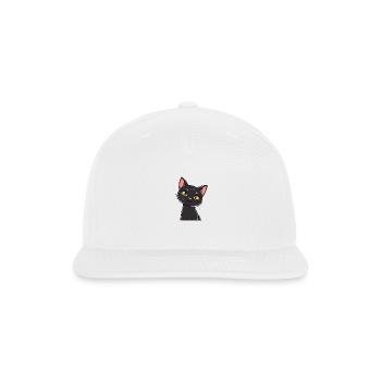 The Quirky Black Cat - Snapback Baseball Cap - white - Front