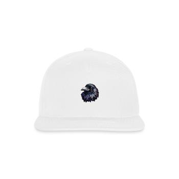 Majestic Raven Portrait - raven, bird, wildlife - Snapback Baseball Cap - white - Front