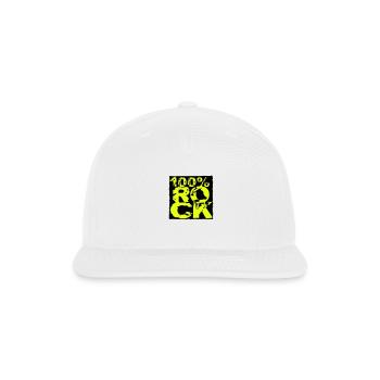 100 % Percent Rock Heavy Metal Music Text Logo - Snapback Baseball Cap - white - Front