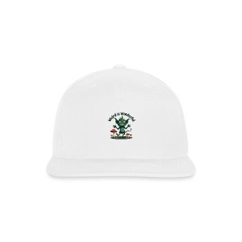 Weird is Wonderful - Quirky Monster Design - Snapback Baseball Cap - white - Front